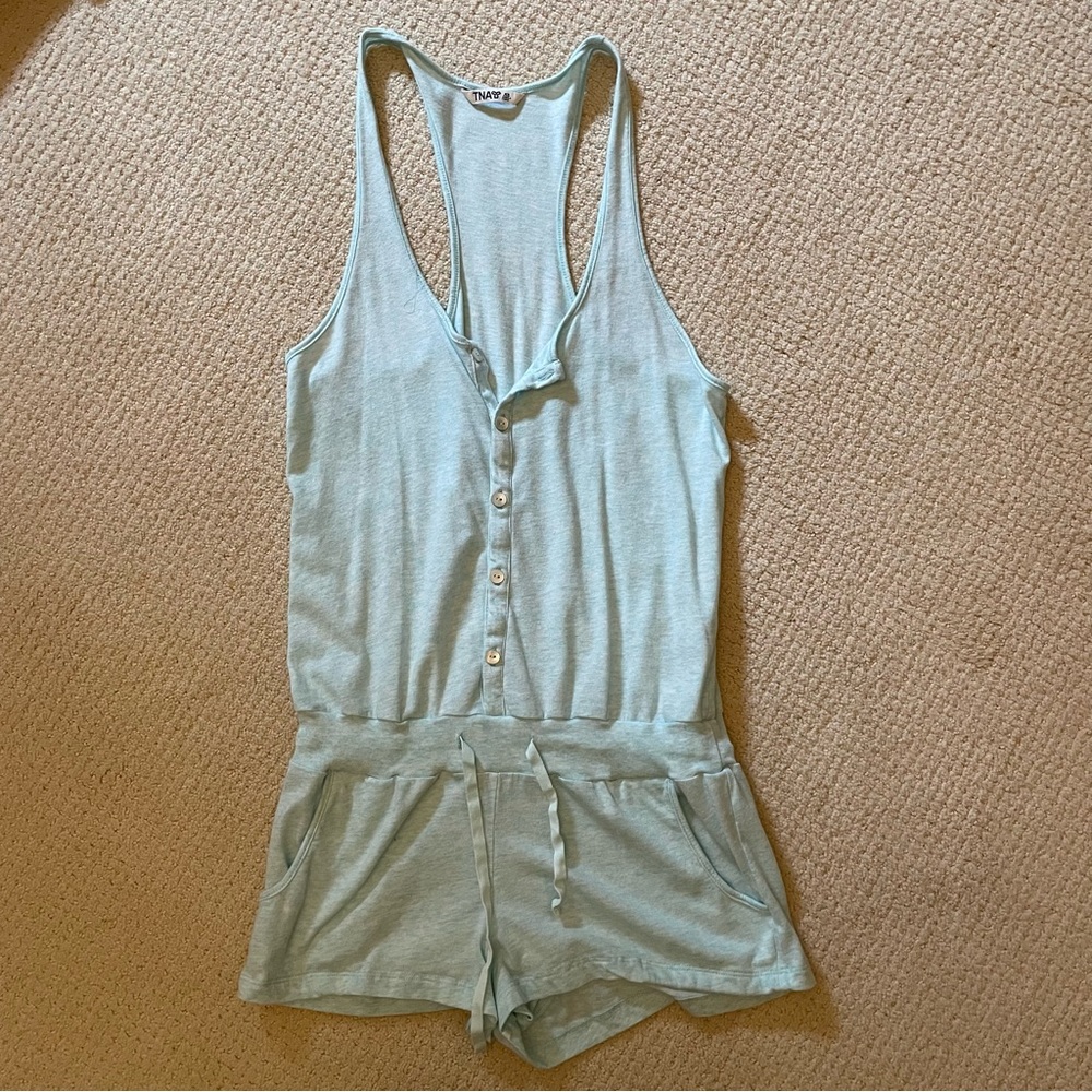 TNA Aritzia Teal Romper